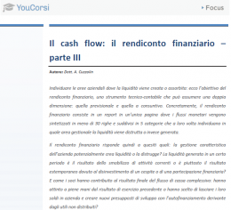 Il cash flow: il rendiconto finanziario - parte III