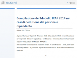 Compilazione del modello IRAP 2014 per deduzioni del personale dipendente