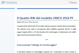 Investimenti all'estero nel quadro RW di UNICO 2014