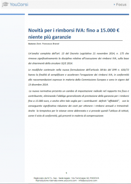 Novità per i rimborsi IVA: fino a 15.000 € niente più garanzie