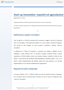 Start-up innovative: requisiti e agevolazioni